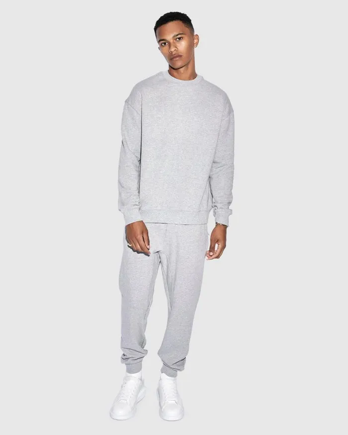 Ksubi 4 X 4 Biggie Crew Grey Marle Mens Sweats Ksubi 4 X 4 Biggie Crew Grey Marle Mens Sweats