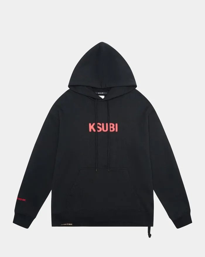 Ksubi Conspiracy Biggie Hoodie Jet Black Mens Hoodies and Sweatshirts