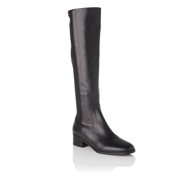 LKBennett Boots Women Bella Black Stretch Leather Knee Boots LKBennett Boots Women Bella Black Stretch Leather Knee Boots