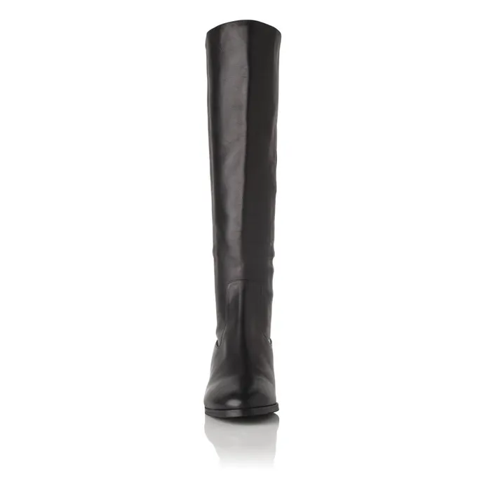 LKBennett Boots Women Bella Black Stretch Leather Knee Boots LKBennett Boots Women Bella Black Stretch Leather Knee Boots