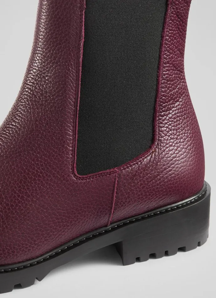LKBennett Boots Women Cadea Wine Casual Tread Sole Boot LKBennett Boots Women Cadea Wine Casual Tread Sole Boot