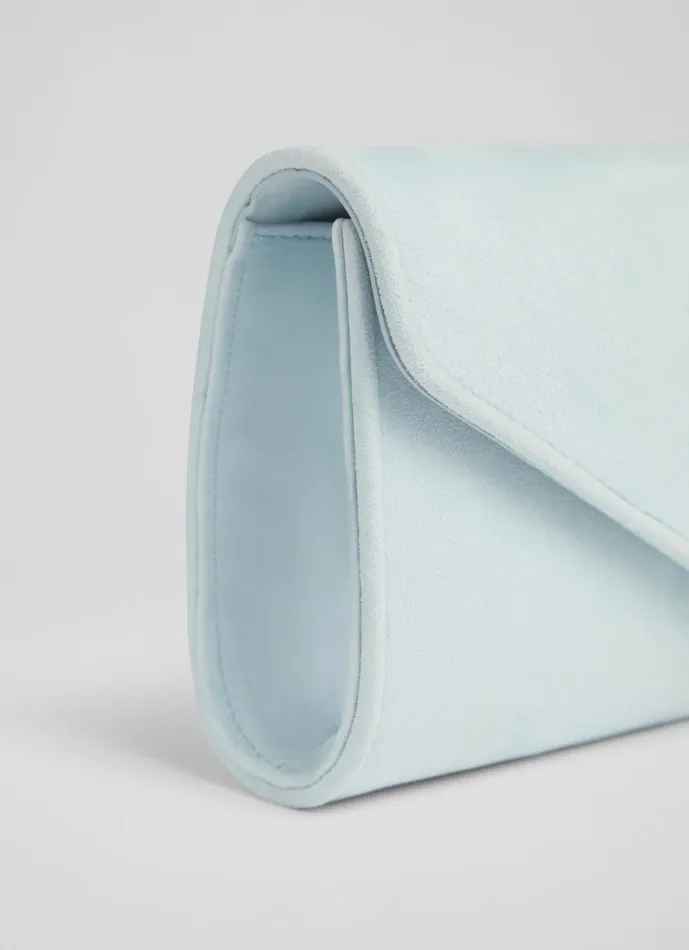 LKBennett Clutch Bags Women Dominica Sea Green Suede Clutch Bag LKBennett Clutch Bags Women Dominica Sea Green Suede Clutch Bag