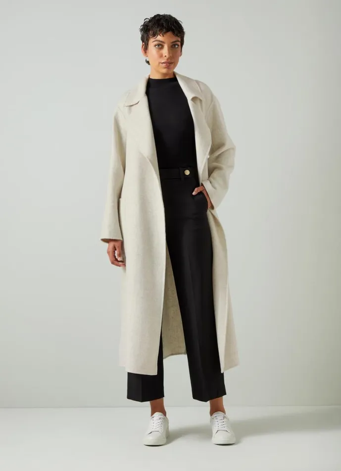 LKBennett Coats and Jackets Women Anderson Cream DoubleFaced Wool Coat