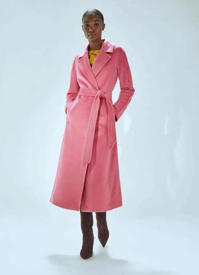 LKBennett Coats and Jackets Women Frances Pink Maxi Wool Coat
