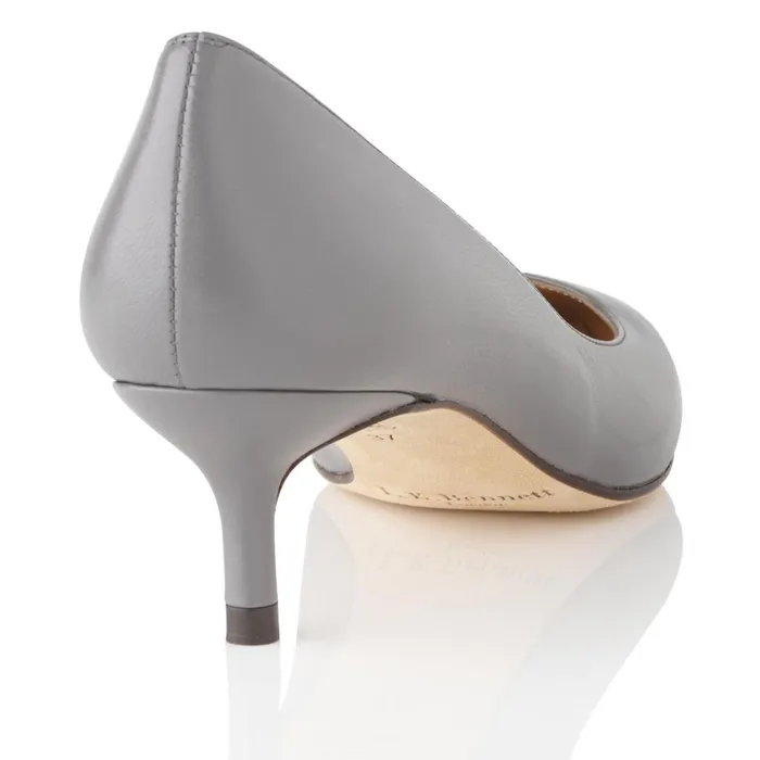 LKBennett Court Shoes Women Audrey Grey Leather Closed Courts LKBennett Court Shoes Women Audrey Grey Leather Closed Courts