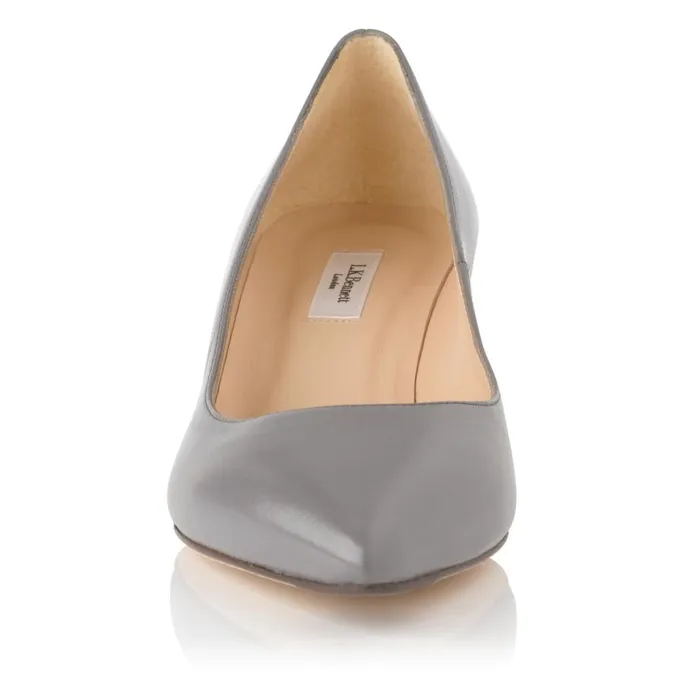 LKBennett Court Shoes Women Audrey Grey Leather Closed Courts LKBennett Court Shoes Women Audrey Grey Leather Closed Courts
