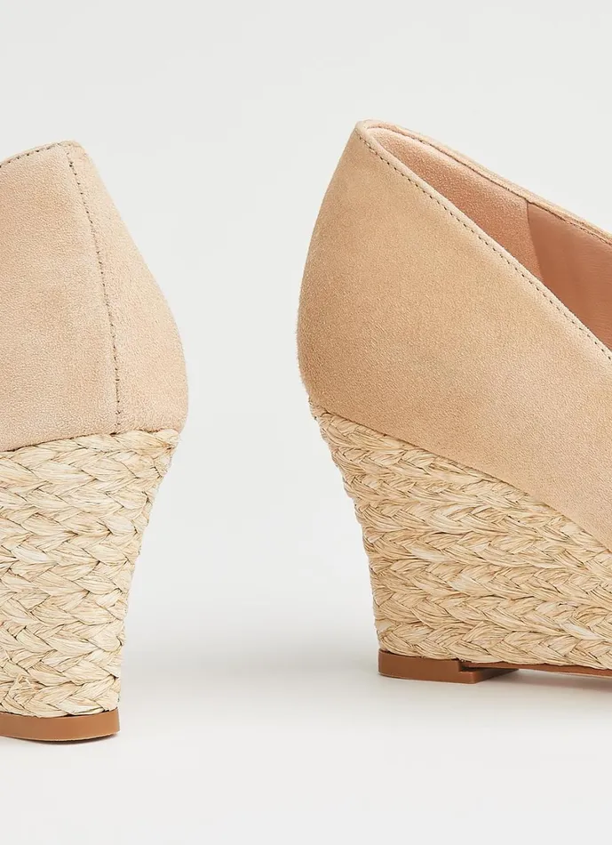 LKBennett Court Shoes Women Eevi Beige Suede Espadrille Wedges