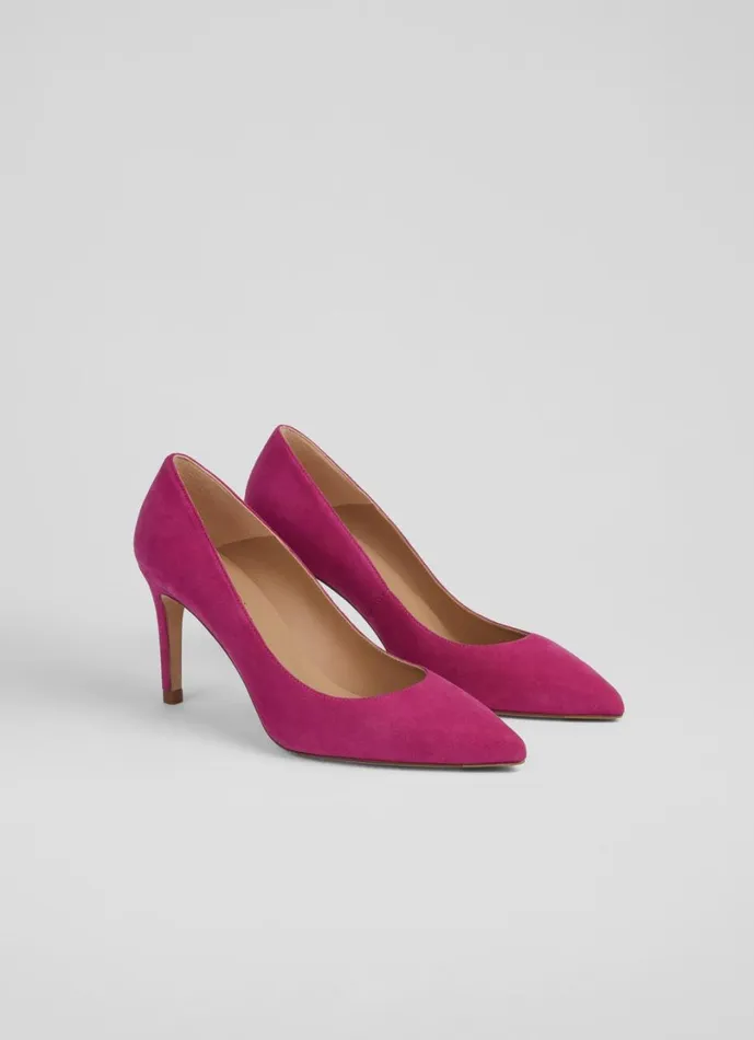 LKBennett Court Shoes Women Floret Bright Burgundy Suede Pointed Toe Courts LKBennett Court Shoes Women Floret Bright Burgundy Suede Pointed Toe Courts