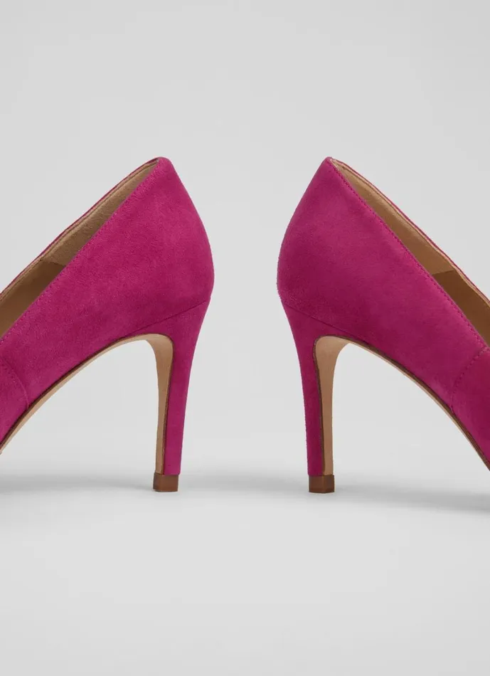 LKBennett Court Shoes Women Floret Bright Burgundy Suede Pointed Toe Courts LKBennett Court Shoes Women Floret Bright Burgundy Suede Pointed Toe Courts