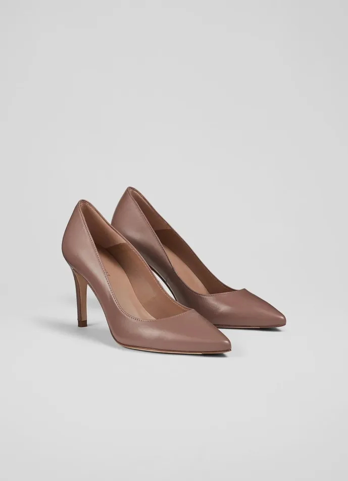 LKBennett Court Shoes Women Floret Nude 3 Leather Pointed Courts LKBennett Court Shoes Women Floret Nude 3 Leather Pointed Courts