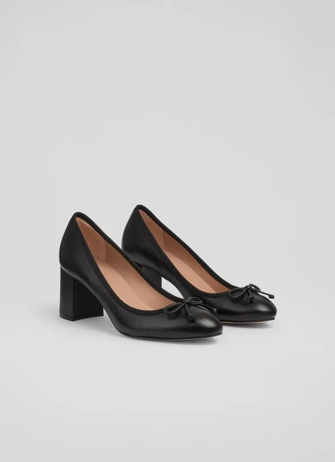 LKBennett Court Shoes Women Juliette Black High Heel Grosgrain Ballerina Courts LKBennett Court Shoes Women Juliette Black High Heel Grosgrain Ballerina Courts