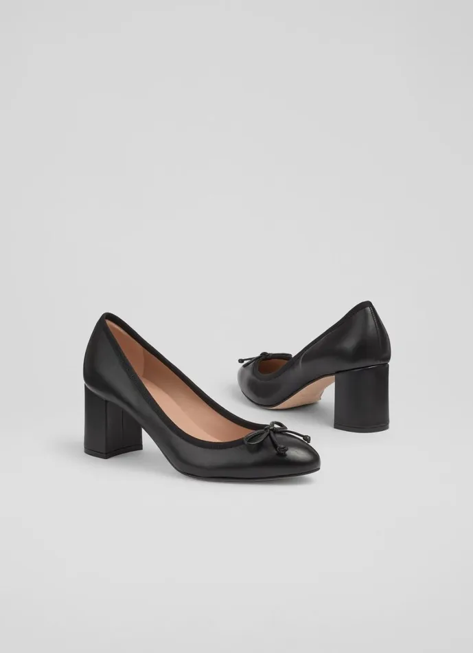 LKBennett Court Shoes Women Juliette Black High Heel Grosgrain Ballerina Courts LKBennett Court Shoes Women Juliette Black High Heel Grosgrain Ballerina Courts