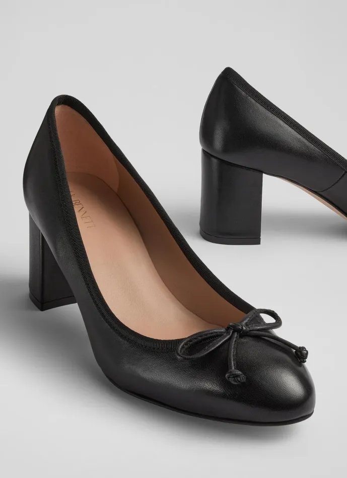 LKBennett Court Shoes Women Juliette Black High Heel Grosgrain Ballerina Courts LKBennett Court Shoes Women Juliette Black High Heel Grosgrain Ballerina Courts