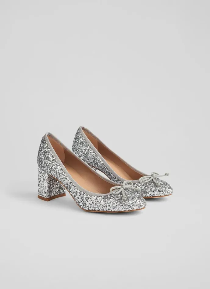 LKBennett Court Shoes Women Juliette Silver High Heel Grosgrain Ballerina Court LKBennett Court Shoes Women Juliette Silver High Heel Grosgrain Ballerina Court
