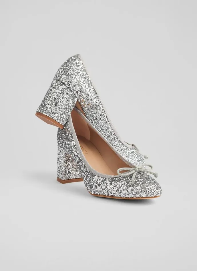 LKBennett Court Shoes Women Juliette Silver High Heel Grosgrain Ballerina Court LKBennett Court Shoes Women Juliette Silver High Heel Grosgrain Ballerina Court