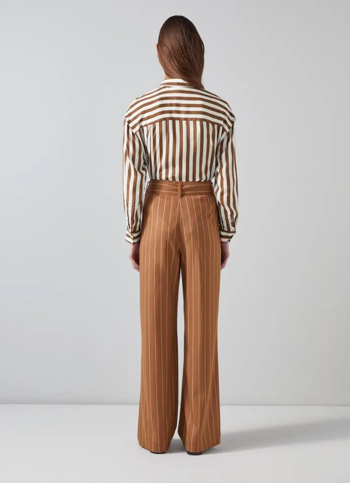 LKBennett Tops Women Blythe Chocolate and Birch Blouse LKBennett Tops Women Blythe Chocolate and Birch Blouse