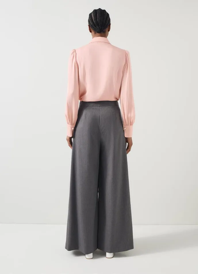LKBennett Tops Women Sonya Pink Crepe Blouse LKBennett Tops Women Sonya Pink Crepe Blouse