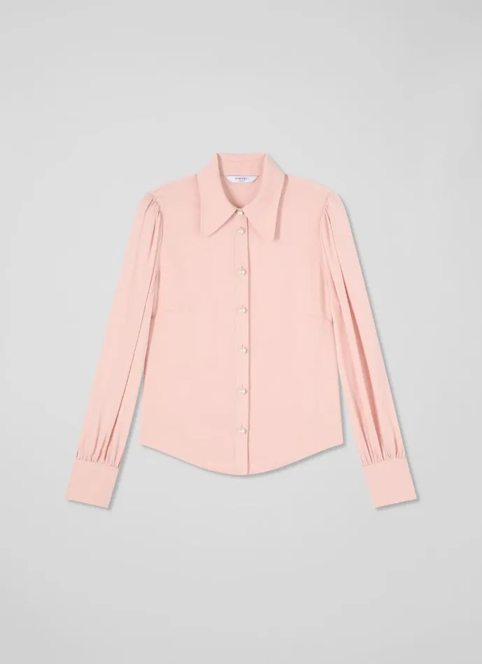 LKBennett Tops Women Sonya Pink Crepe Blouse LKBennett Tops Women Sonya Pink Crepe Blouse