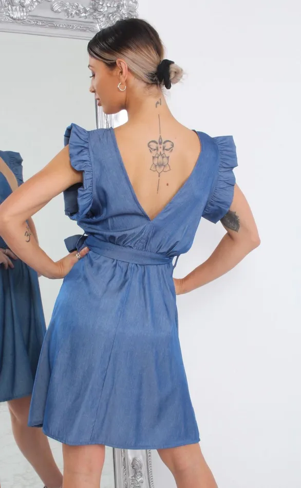 Lauren Denim V Neck Skater Dress Women Missfiga Skater Dresses Lauren Denim V Neck Skater Dress Women Missfiga Skater Dresses