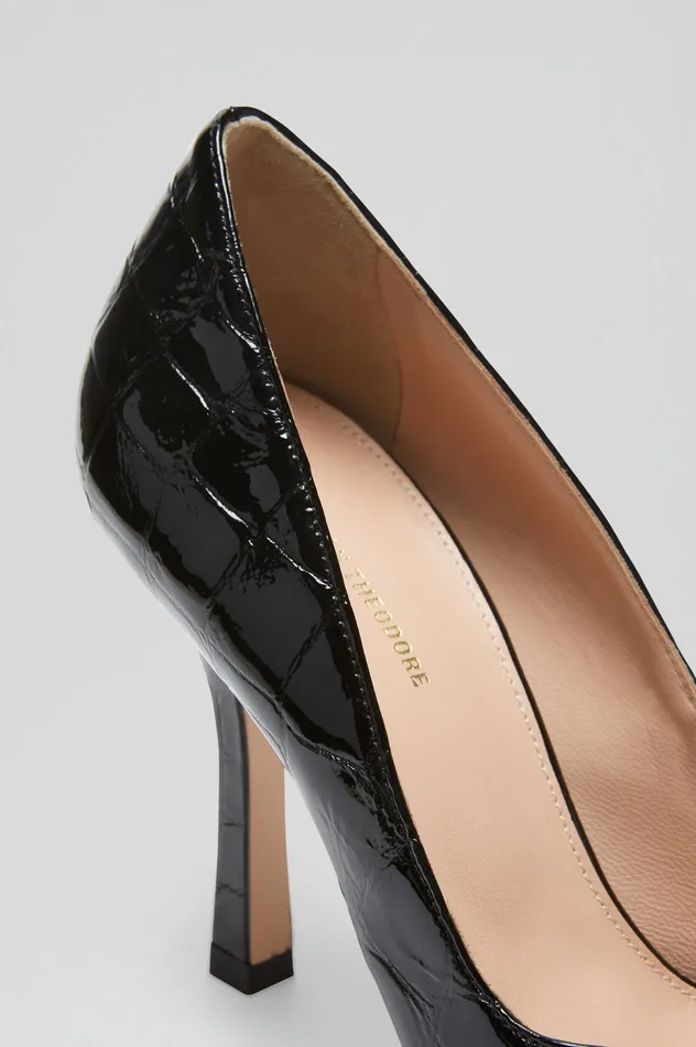 LEATHER EMBOSSED PUMP 95 BLACK Women Shoes Scanlan Theodore LEATHER EMBOSSED PUMP 95 BLACK Women Shoes Scanlan Theodore