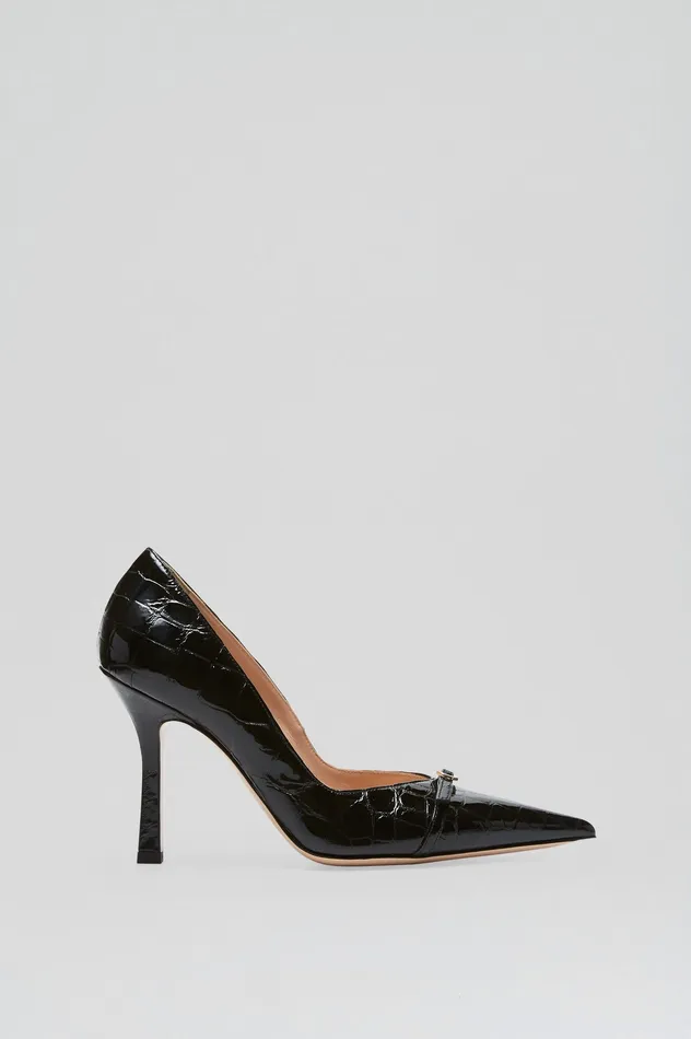 LEATHER EMBOSSED PUMP 95 BLACK Women Shoes Scanlan Theodore LEATHER EMBOSSED PUMP 95 BLACK Women Shoes Scanlan Theodore