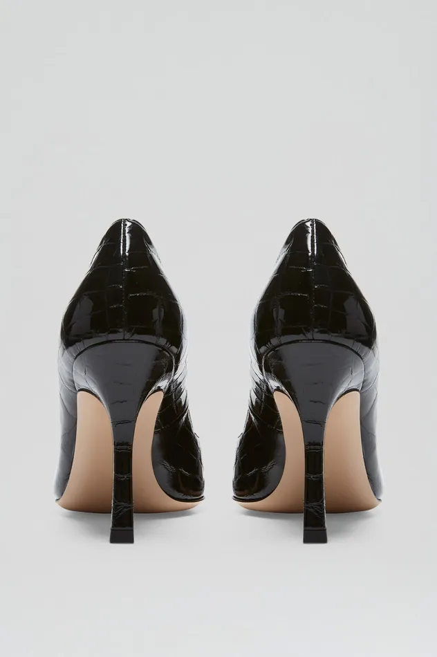 LEATHER EMBOSSED PUMP 95 BLACK Women Shoes Scanlan Theodore LEATHER EMBOSSED PUMP 95 BLACK Women Shoes Scanlan Theodore