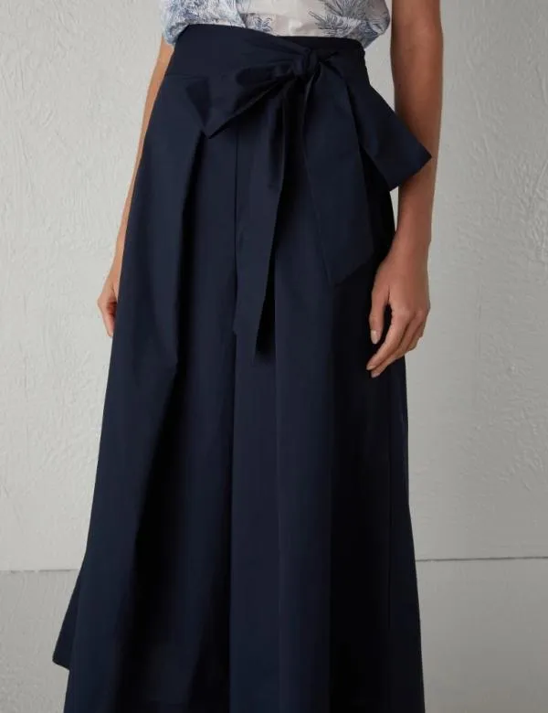 Marella Trousers Women Long Culottes Navy Marella Trousers Women Long Culottes Navy