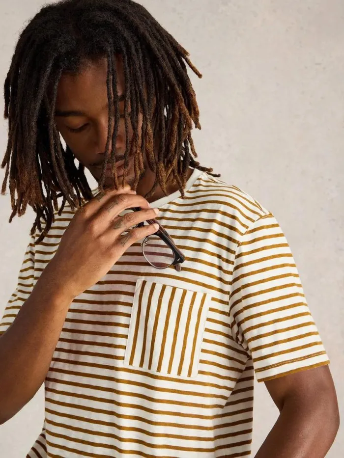 Men Abersoch Stripe Crew Neck Tee Natural Multi White Stuff TShirts Men Abersoch Stripe Crew Neck Tee Natural Multi White Stuff TShirts