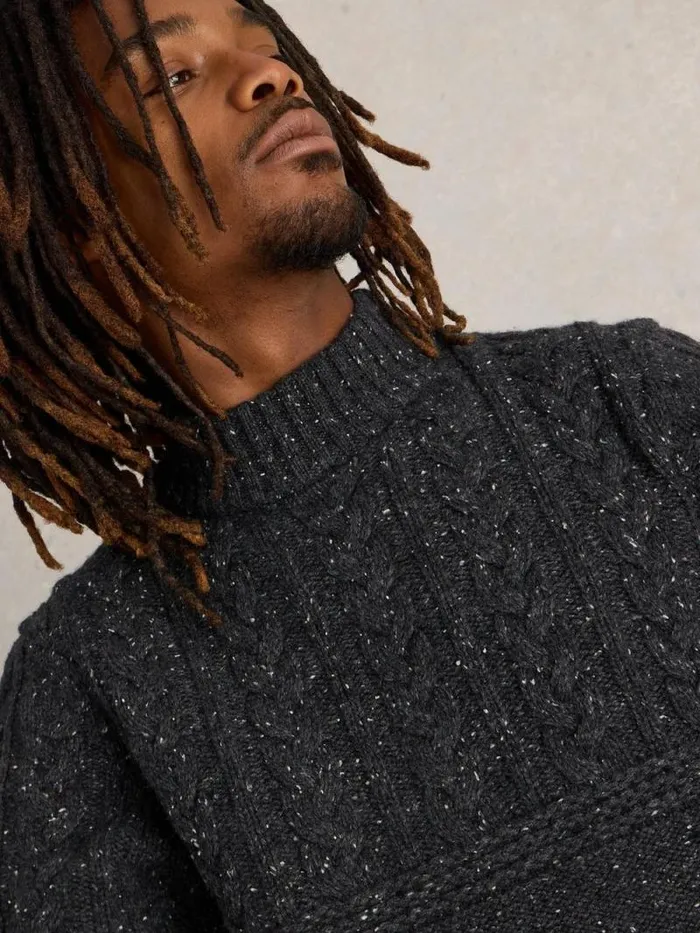 Men Berkley Crew Neck Jumper Charcoal Grey White Stuff Knitwear Men Berkley Crew Neck Jumper Charcoal Grey White Stuff Knitwear