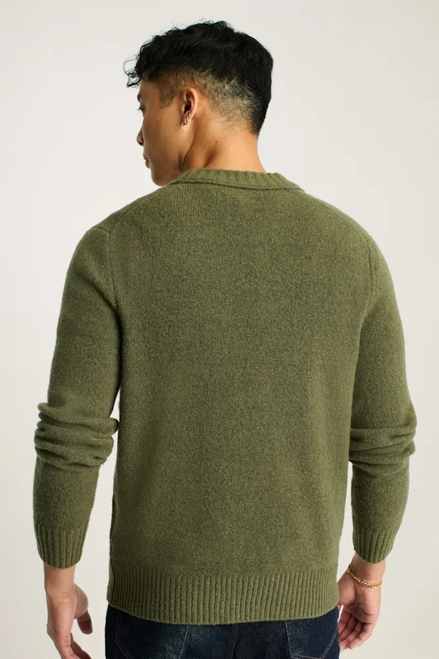Men Bonobos Cardigan Sweaters Boucle Cardigan Olive Men Bonobos Cardigan Sweaters Boucle Cardigan Olive