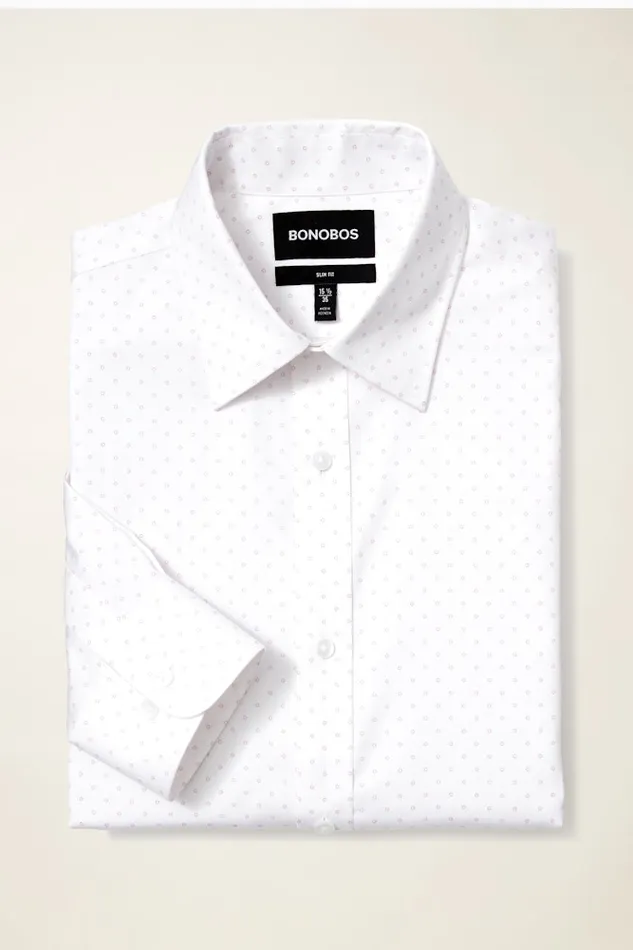Men Bonobos Formal Dress Shirts Easy WrinkleResistant Bonobos Weekday Warrior Dress Shirt Pink Dotted Dots