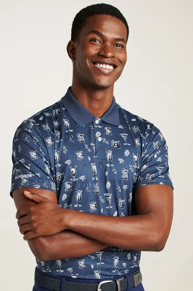 Men Bonobos Golf Polos and Tops The Performance Golf Polo Shirt Solid and Striped Navy Tiki Bar Men Bonobos Golf Polos and Tops The Performance Golf Polo Shirt Solid and Striped Navy Tiki Bar
