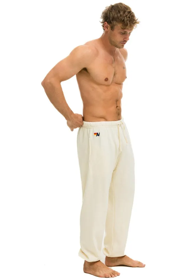 Men Bottoms Aviator Nation 5 STRIPE SWEATPANTS 8211 VINTAGE WHITE Men Bottoms Aviator Nation 5 STRIPE SWEATPANTS 8211 VINTAGE WHITE