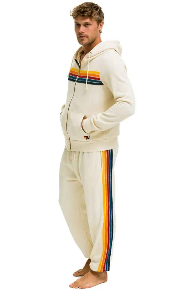 Men Bottoms Aviator Nation 5 STRIPE SWEATPANTS 8211 VINTAGE WHITE Men Bottoms Aviator Nation 5 STRIPE SWEATPANTS 8211 VINTAGE WHITE