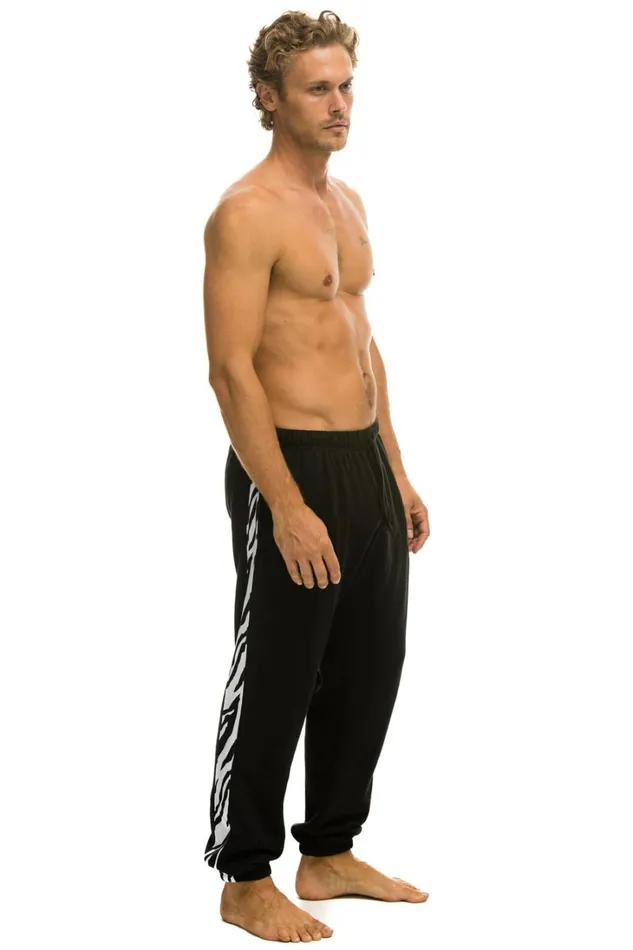 Men Bottoms Aviator Nation ZEBRA STRIPE SWEATPANTS 8211 BLACK ZEBRA Men Bottoms Aviator Nation ZEBRA STRIPE SWEATPANTS 8211 BLACK ZEBRA