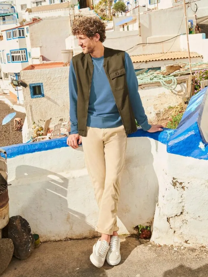 Men Crew Neck Sweat Mid Blue White Stuff Knitwear Men Crew Neck Sweat Mid Blue White Stuff Knitwear