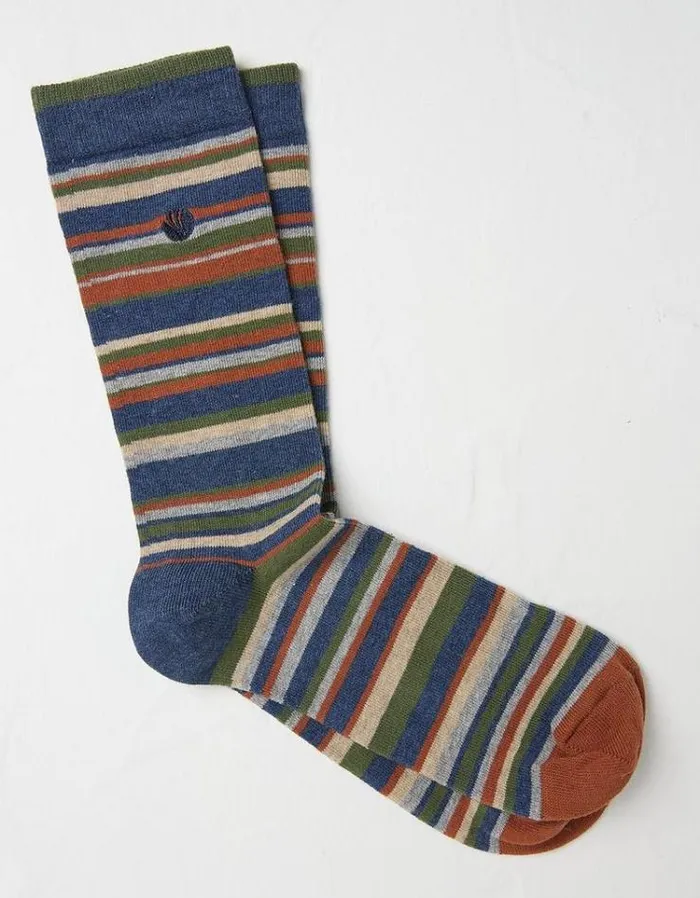 Men FatFace Buy 2 Get 1 Free Socks 1 Pack Tim Stripe Socks Multi