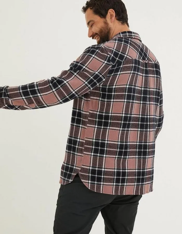 Men FatFace Men039s Sale Long Sleeve Ripley Check Shirt Washed Purple