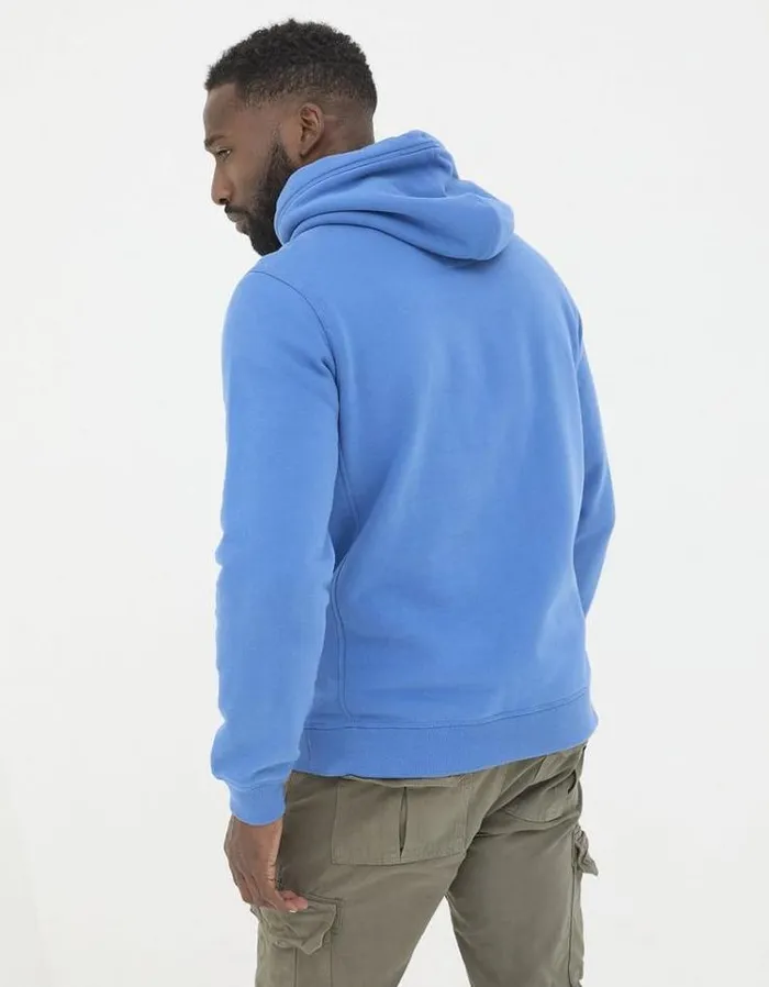 Men FatFace Sweatshirts and Hoodies Brooke Overhead Hoodie Blue