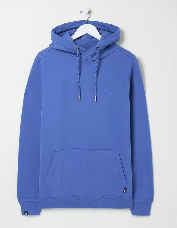 Men FatFace Sweatshirts and Hoodies Brooke Overhead Hoodie Blue