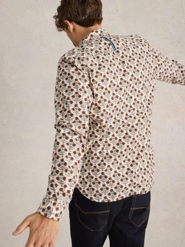 Men Large Dandelion Printed Shirt Natural Multi White Stuff Shirts Men Large Dandelion Printed Shirt Natural Multi White Stuff Shirts