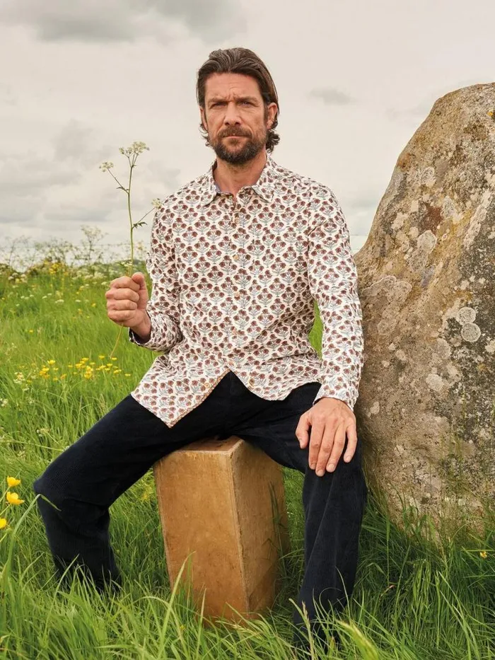 Men Large Dandelion Printed Shirt Natural Multi White Stuff Shirts Men Large Dandelion Printed Shirt Natural Multi White Stuff Shirts