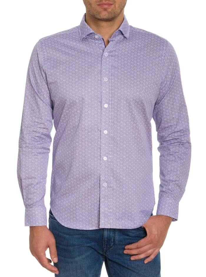 Men Long Sleeve Button Down Shirts Robert Graham COLTON LONG SLEEVE BUTTON DOWN SHIRT Lavender Men Long Sleeve Button Down Shirts Robert Graham COLTON LONG SLEEVE BUTTON DOWN SHIRT Lavender