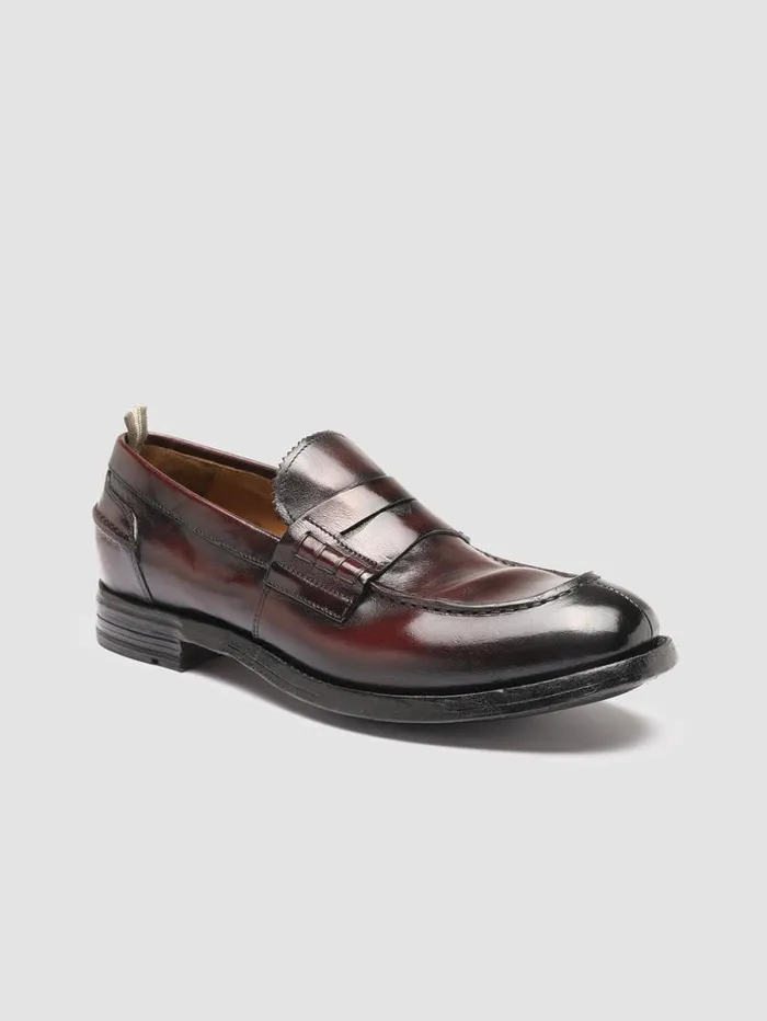 Men Officine Creative Footwear BALANCE 011 Burgundy Leather Penny Loafers Men Officine Creative Footwear BALANCE 011 Burgundy Leather Penny Loafers