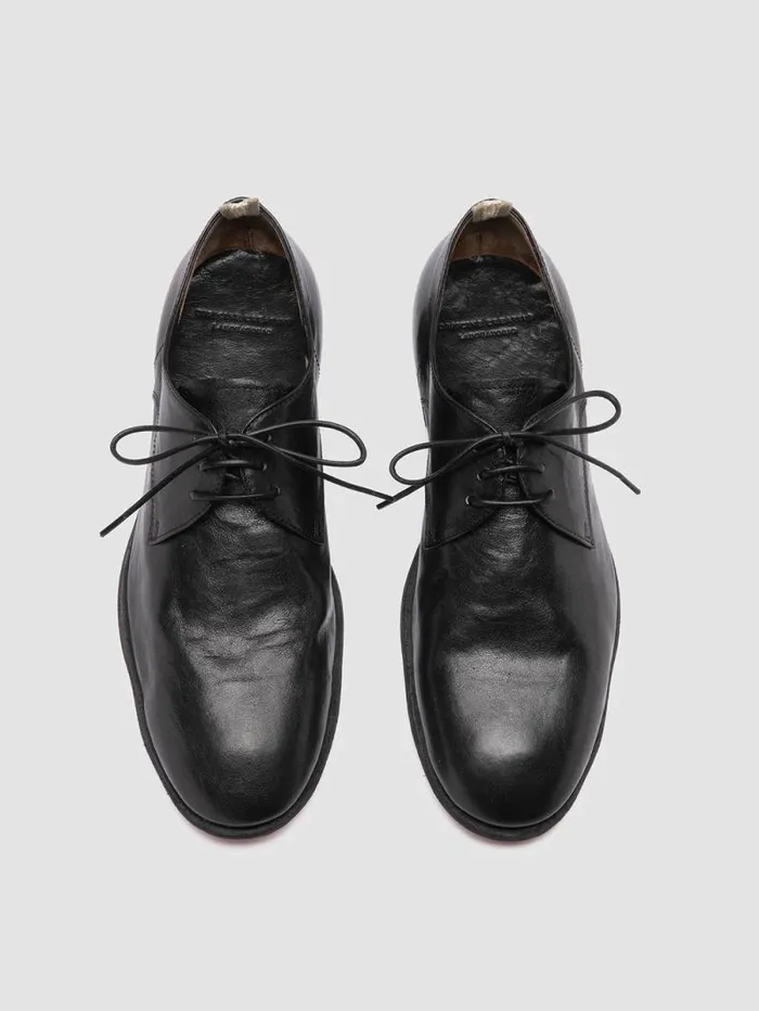 Men Officine Creative Footwear SOLITUDE 002 Black Leather Derby Shoes Men Officine Creative Footwear SOLITUDE 002 Black Leather Derby Shoes