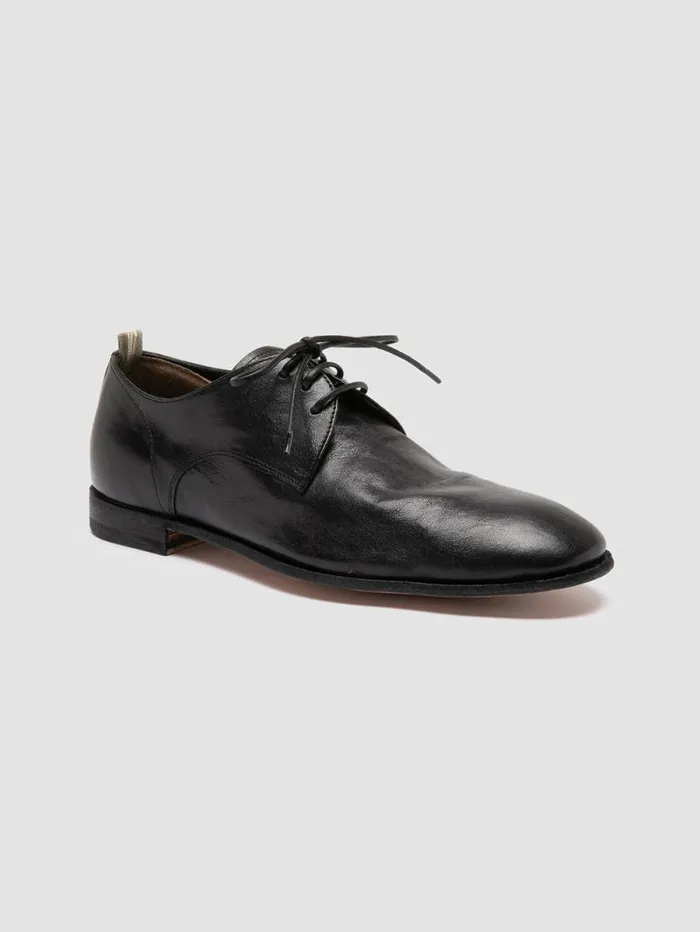 Men Officine Creative Footwear SOLITUDE 002 Black Leather Derby Shoes Men Officine Creative Footwear SOLITUDE 002 Black Leather Derby Shoes