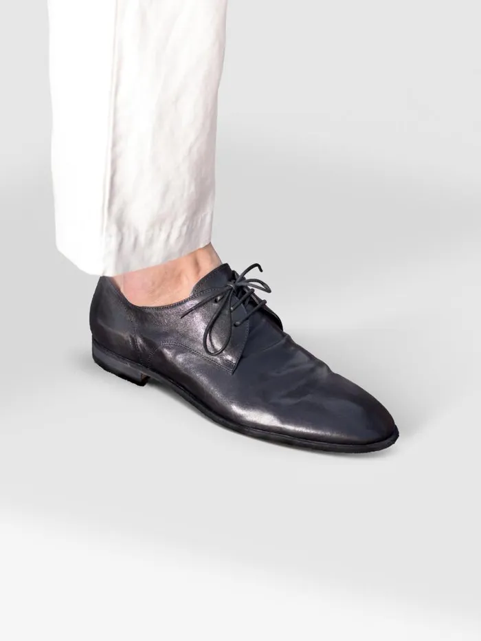 Men Officine Creative Footwear SOLITUDE 002 Black Leather Derby Shoes Men Officine Creative Footwear SOLITUDE 002 Black Leather Derby Shoes