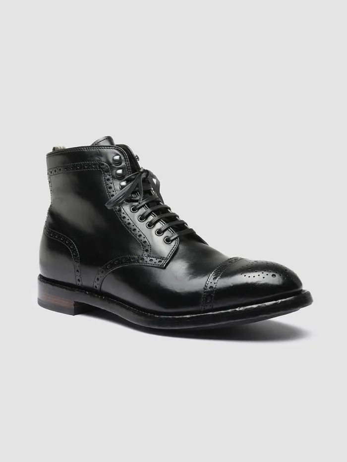 Men Officine Creative Footwear TEMPLE 004 Black Leather Ankle Boots Men Officine Creative Footwear TEMPLE 004 Black Leather Ankle Boots
