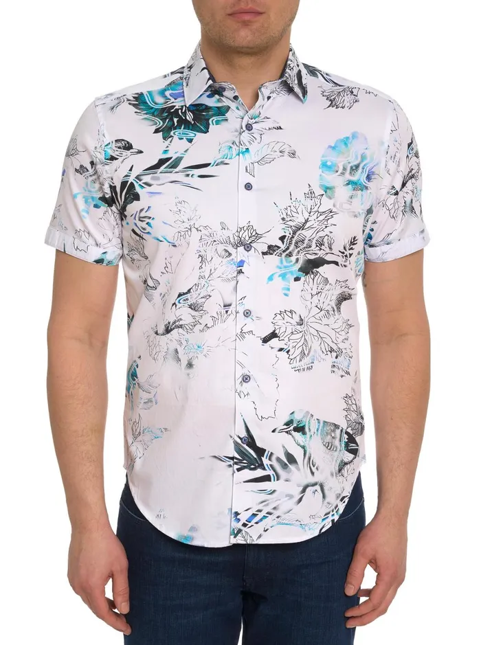 Men Short Sleeve Button Down Shirts Robert Graham OZARK SHORT SLEEVE BUTTON DOWN SHIRT White Men Short Sleeve Button Down Shirts Robert Graham OZARK SHORT SLEEVE BUTTON DOWN SHIRT White