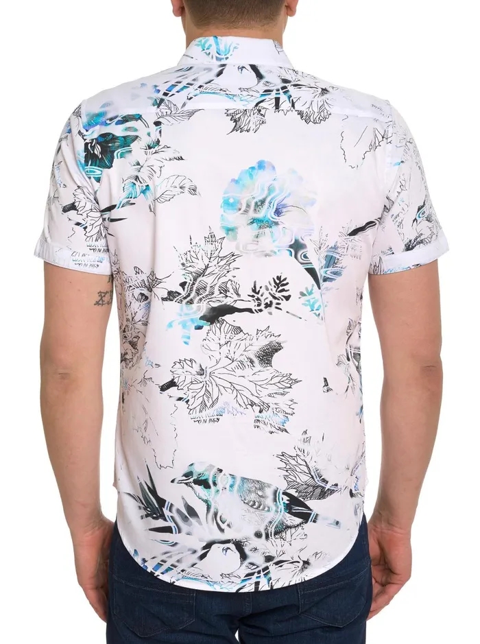 Men Short Sleeve Button Down Shirts Robert Graham OZARK SHORT SLEEVE BUTTON DOWN SHIRT White